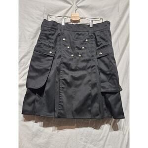 USA Men’s 35 Modern Black UTILIKILT Gen 2 Spartan Utility Kilt Washable Solid